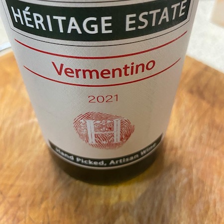 Heritage Estate Winery 2021 Vermentino